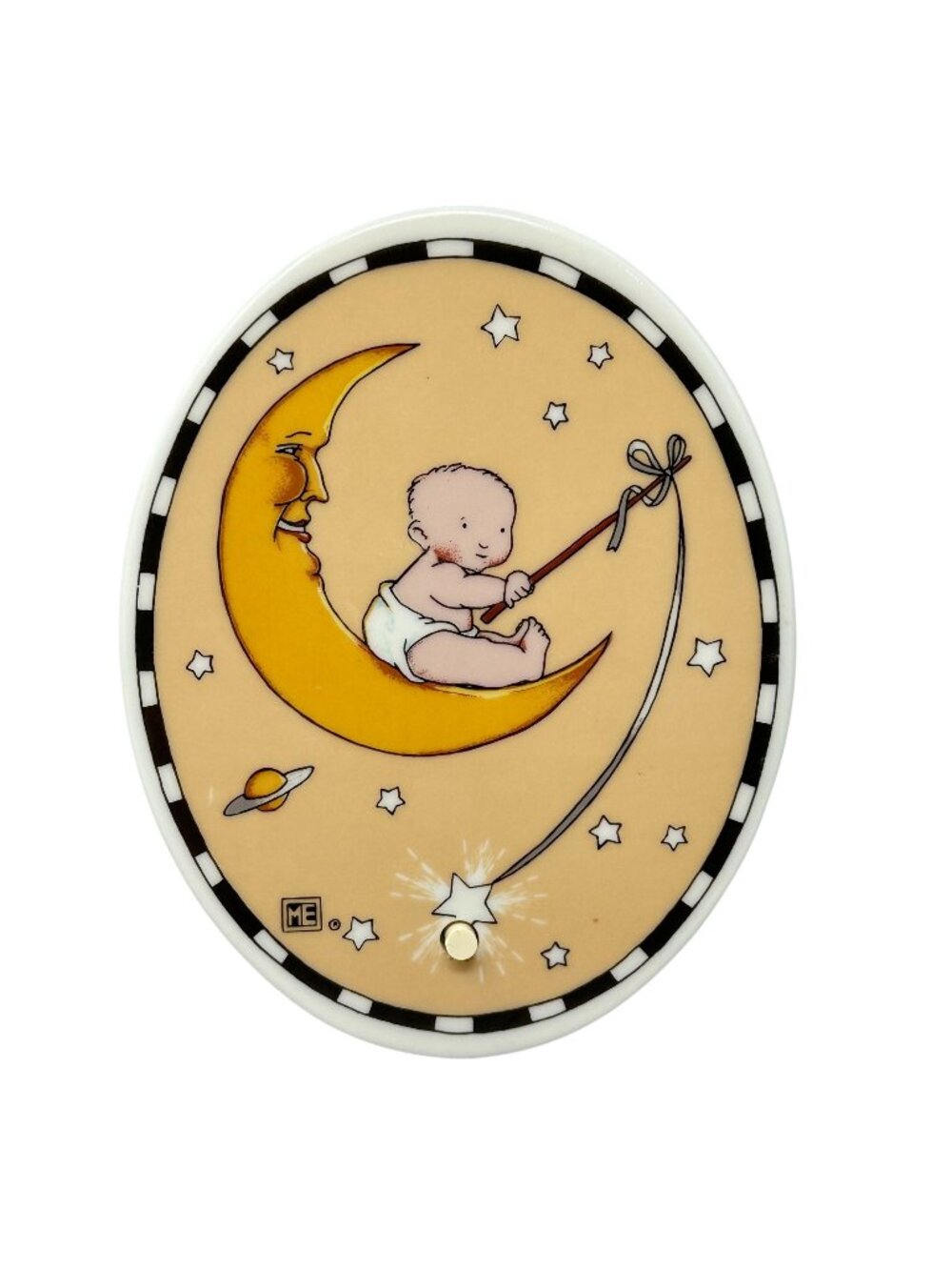 Mary Engelbreit Baby On Moon Ceramic Night Light NOT WORKING READ